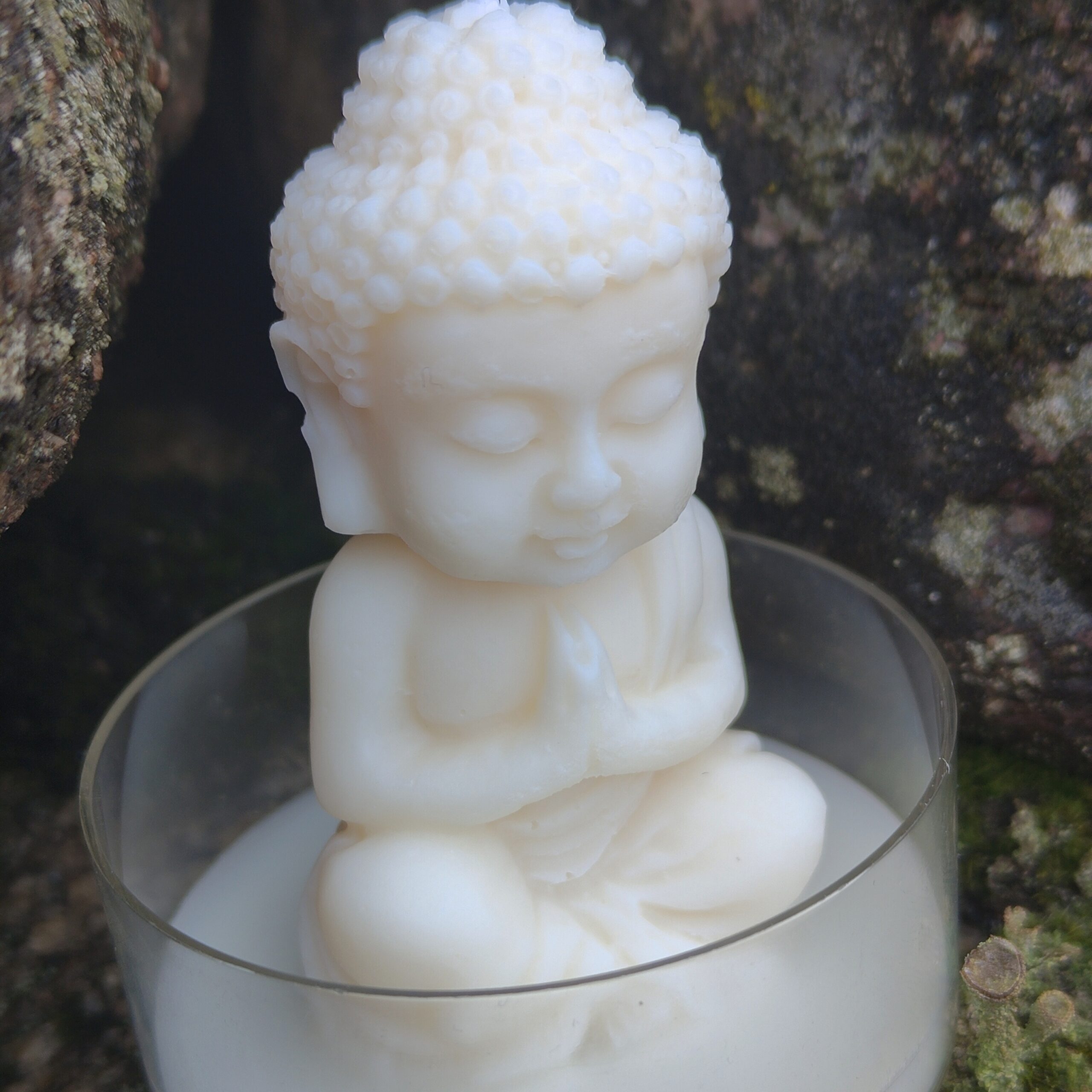 Siddende Buddha Lys med Detaljer